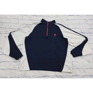 Footjoy Pullover MENS S Blue White Nylon Performance 1/4 Zip Golf Stretch